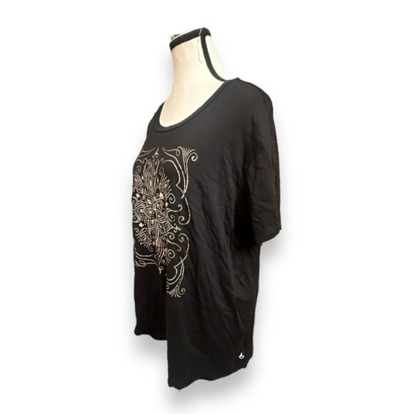 Women’s torrid 1 Black Silver Yin Yang Performance Cotton Active Tee 14 16 1X - Picture 4 of 14
